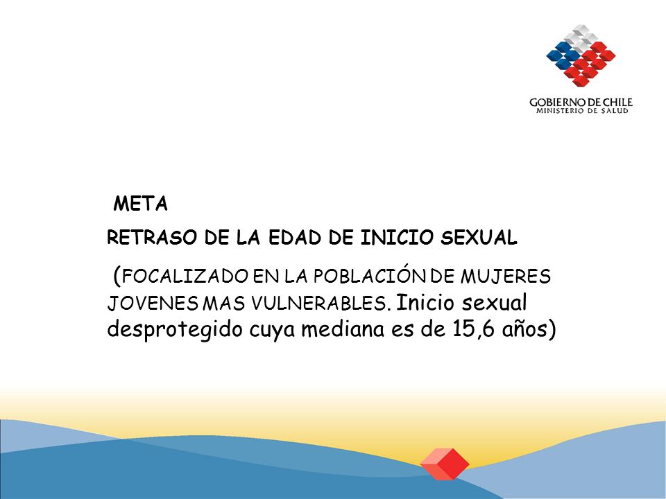 META RETRASO DE LA EDAD DE INICIO SEXUAL.