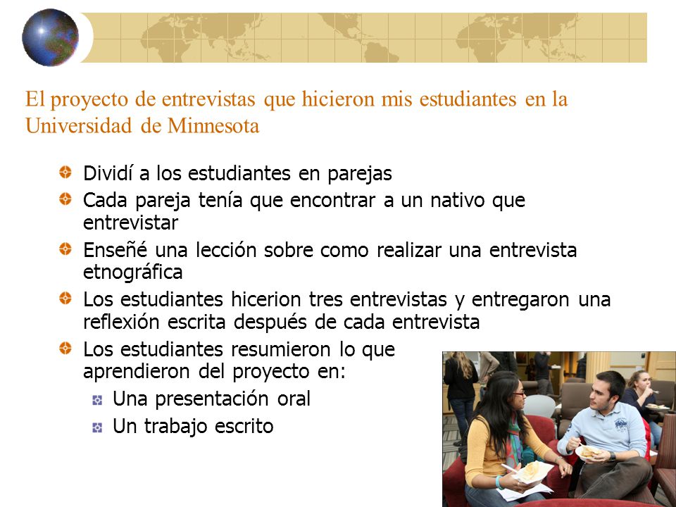 El proyecto de entrevistas que hicieron mis estudiantes en la Universidad de Minnesota