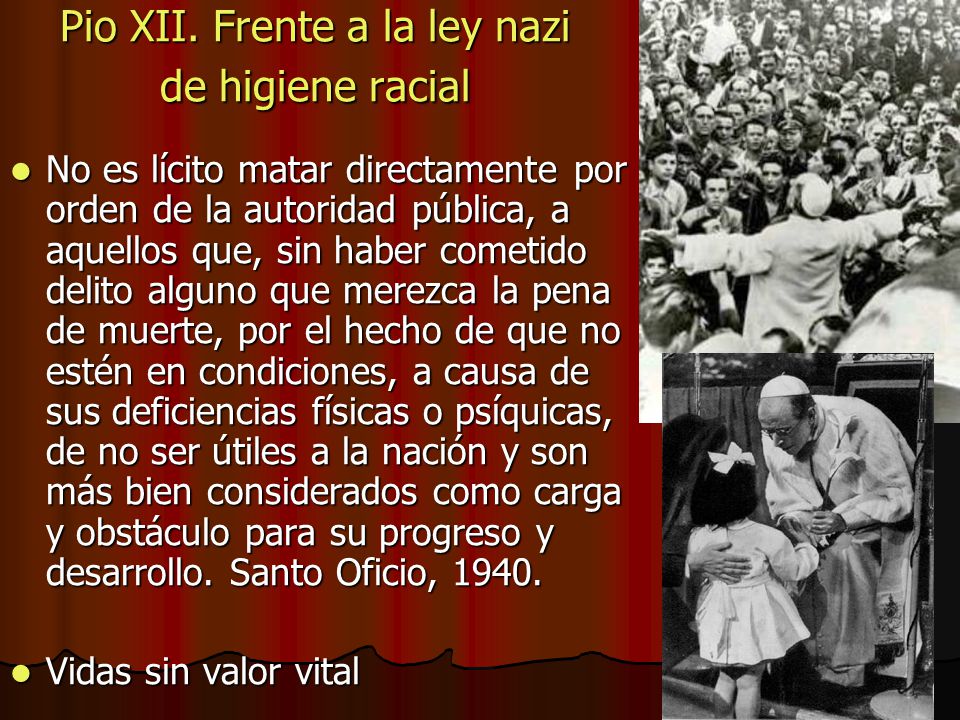 Pio XII. Frente a la ley nazi de higiene racial
