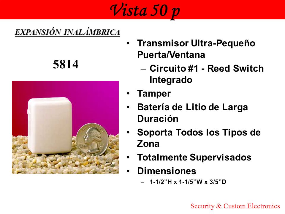 Vista 50 p Honeywell 5814 Transmisor Ultra-Pequeño Puerta/Ventana