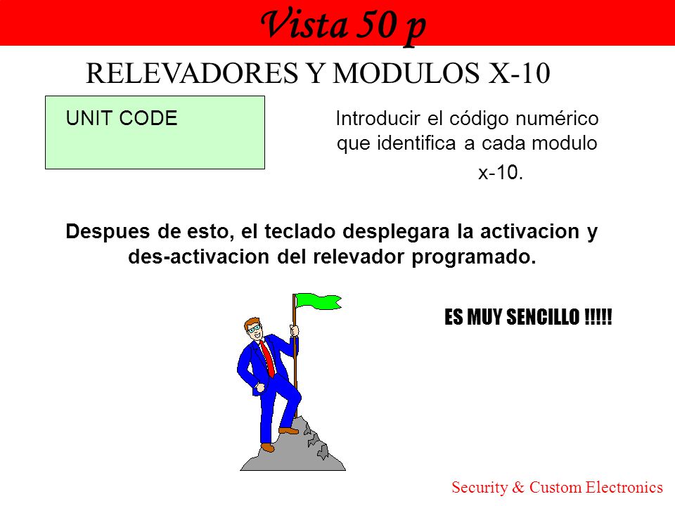 UNIT CODE Introducir el código numérico que identifica a cada modulo
