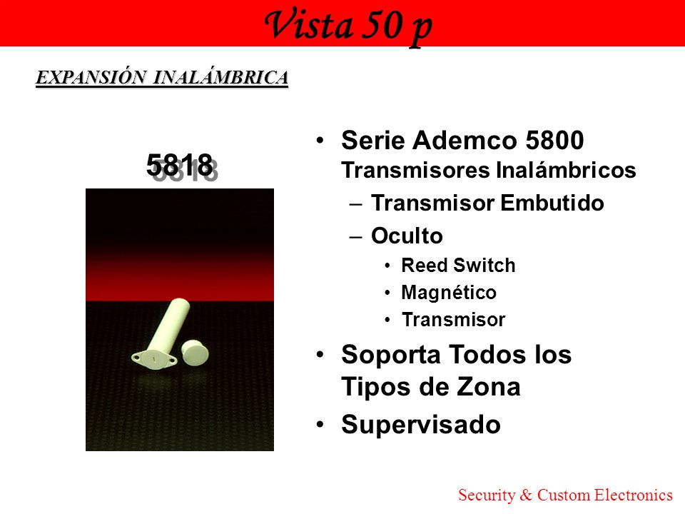Vista 50 p Honeywell 5818 Serie Ademco 5800 Transmisores Inalámbricos