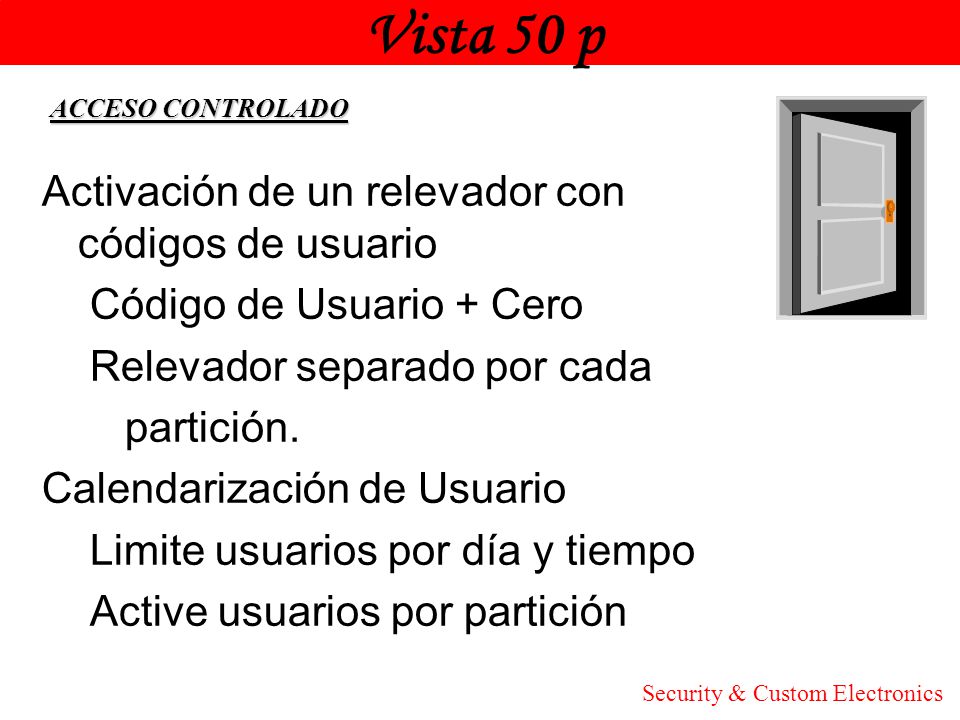 Vista 50 p Honeywell Activación de un relevador con códigos de usuario