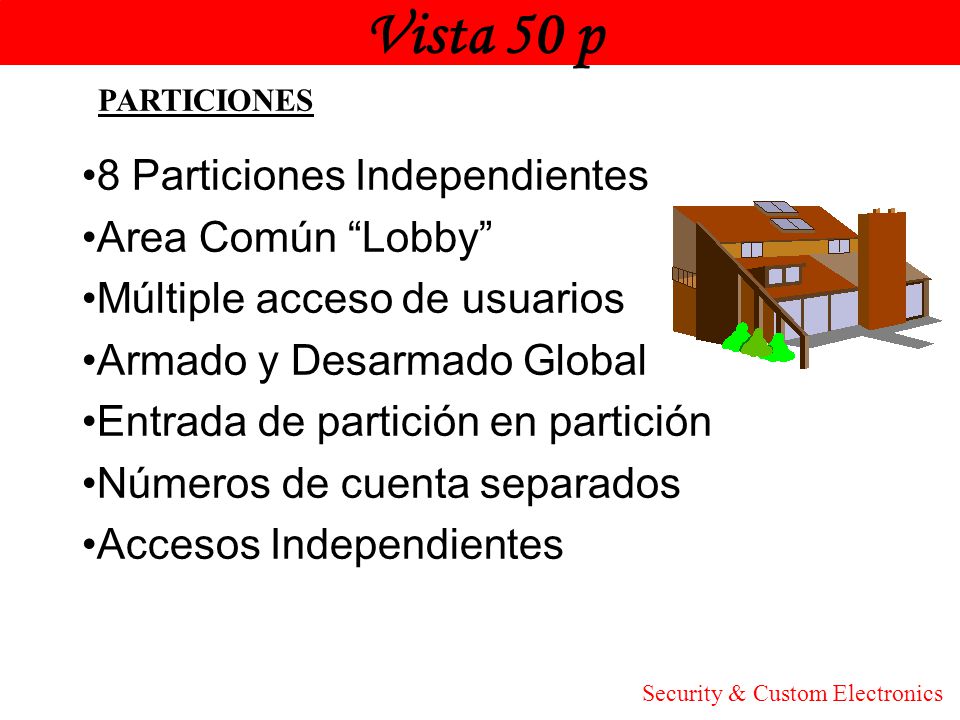 Vista 50 p Honeywell 8 Particiones Independientes Area Común Lobby