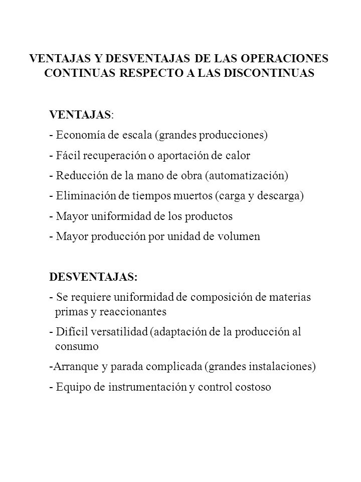 VENTAJAS Y DESVENTAJAS DE LAS OPERACIONES
