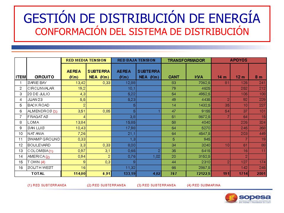 GESTIÓN DE DISTRIBUCIÓN DE ENERGÍA CONFORMACIÓN DEL SISTEMA DE DISTRIBUCIÓN
