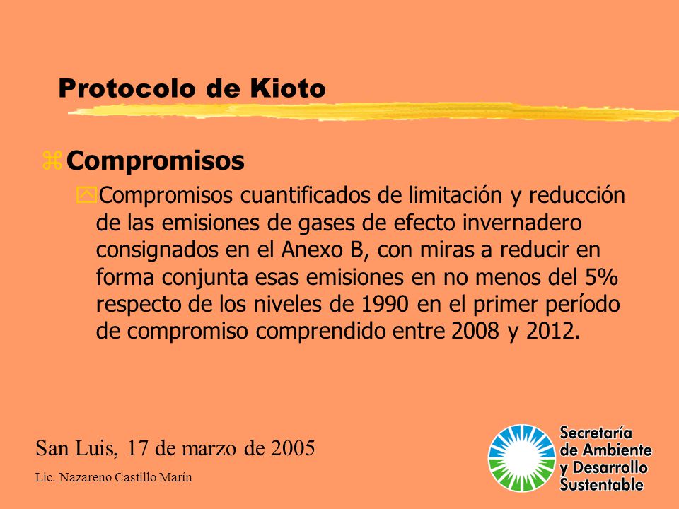 Protocolo de Kioto Compromisos