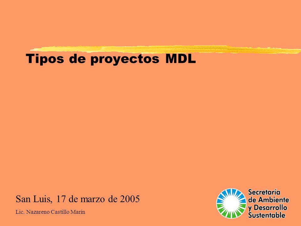 Tipos de proyectos MDL San Luis, 17 de marzo de 2005