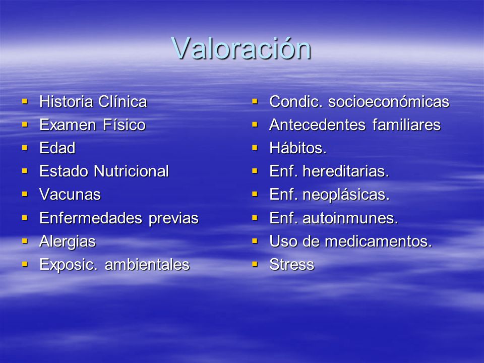 Valoración Historia Clínica Examen Físico Edad Estado Nutricional