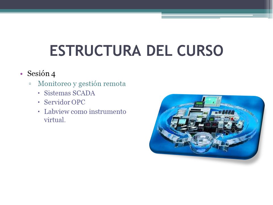 ESTRUCTURA DEL CURSO Sesión 4 Monitoreo y gestión remota
