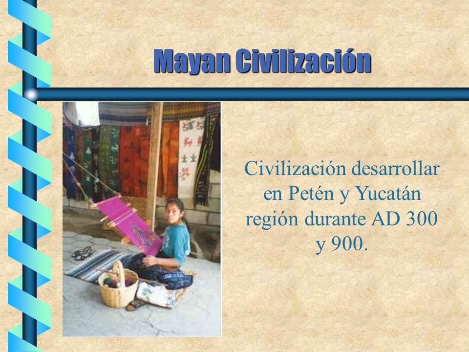 Mayan Civilización Civilización desarrollar en Petén y Yucatán región durante AD 300 y 900.