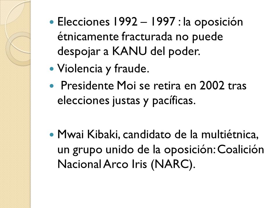 Elecciones 1992 – 1997 : la oposición étnicamente fracturada no puede despojar a KANU del poder.