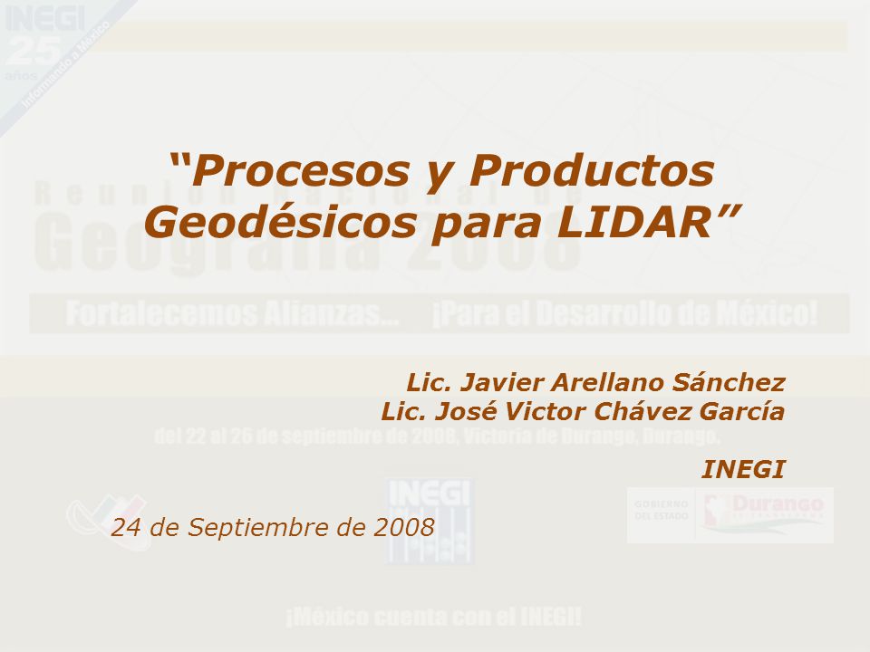 Procesos y Productos Geodésicos para LIDAR