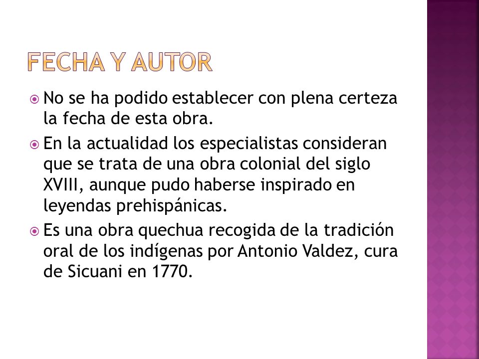 FECHA Y AUTOR No se ha podido establecer con plena certeza la fecha de esta obra.