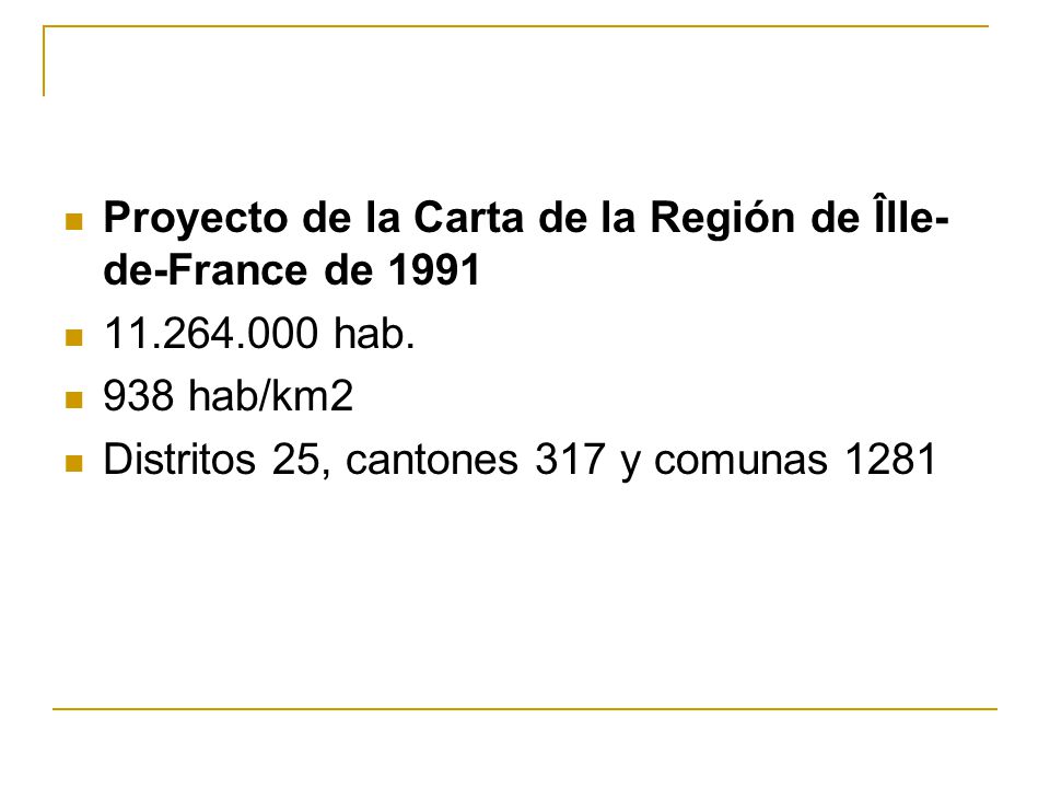 Proyecto de la Carta de la Región de Îlle-de-France de 1991