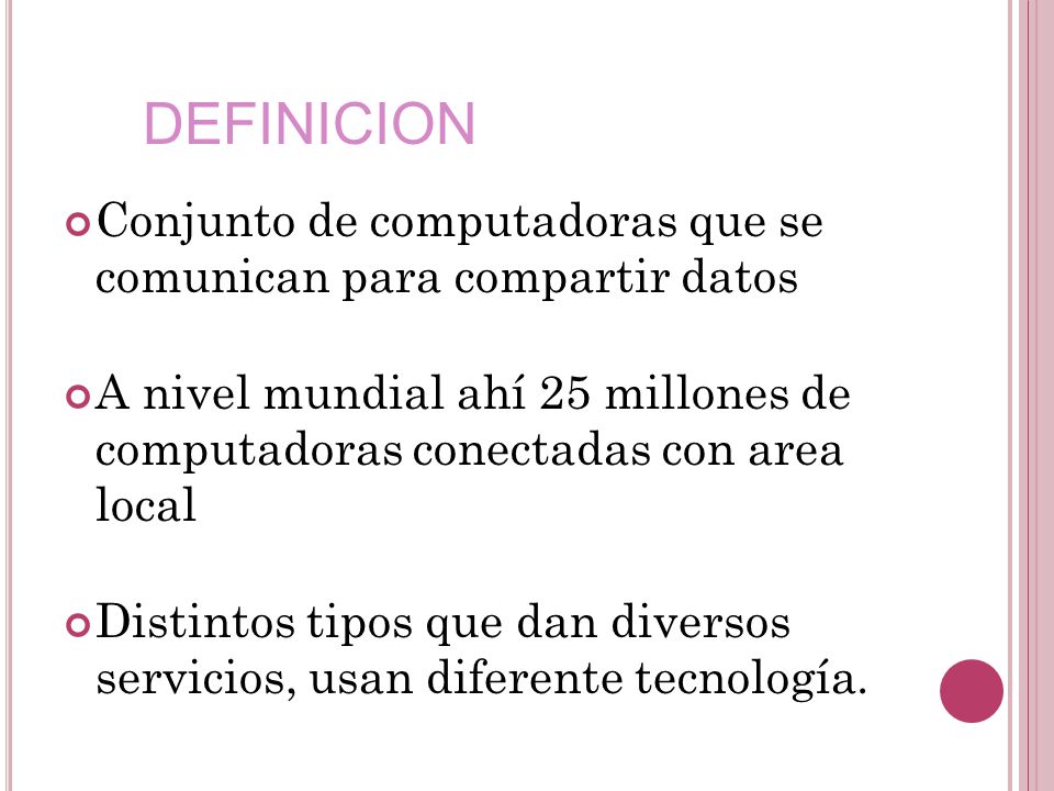 Conjunto de computadoras que se comunican para compartir datos