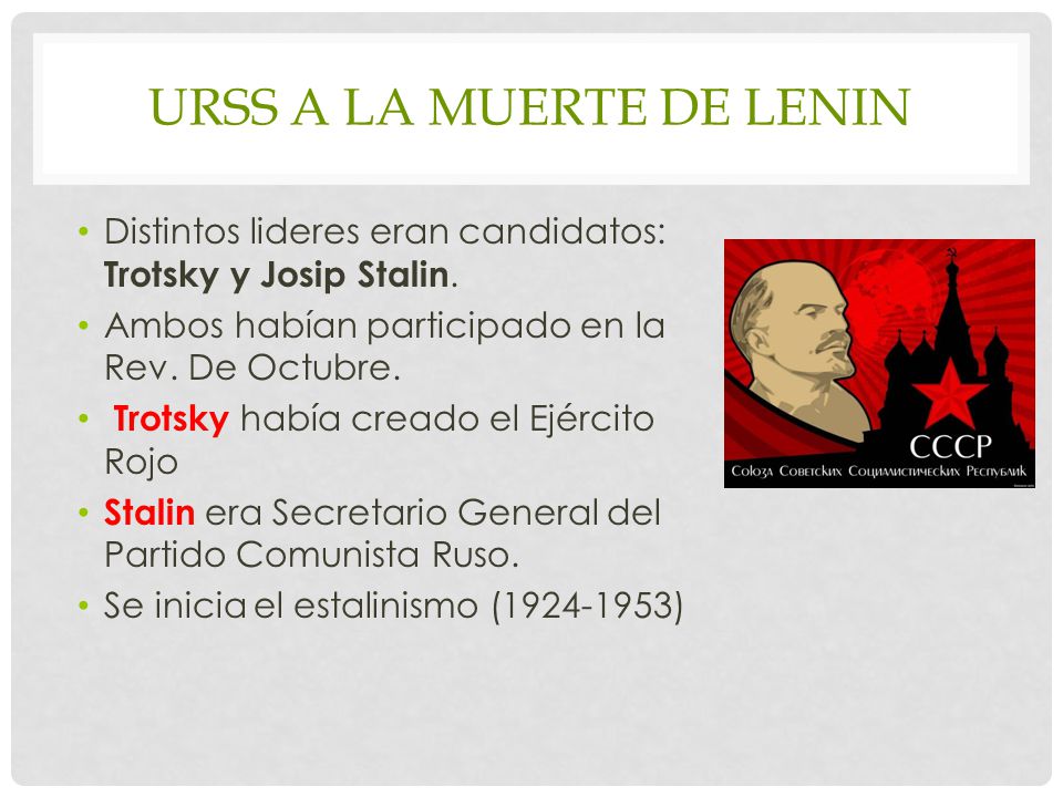 URSS a la muerte de Lenin
