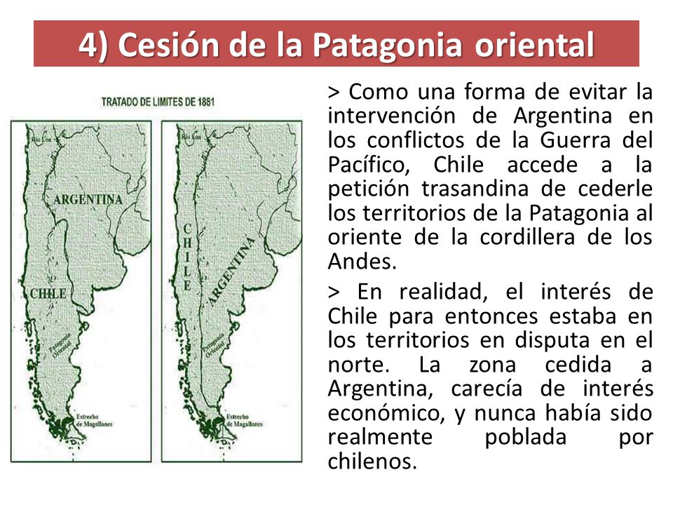 4) Cesión de la Patagonia oriental