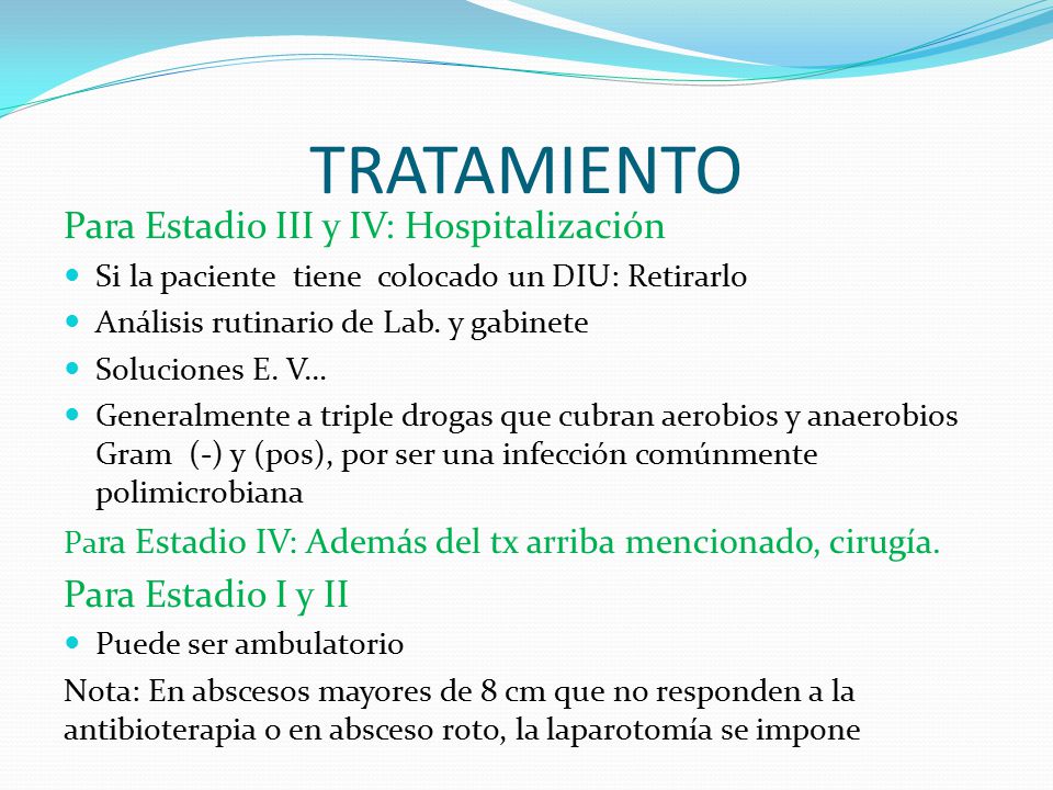 TRATAMIENTO Para Estadio III y IV: Hospitalización Para Estadio I y II