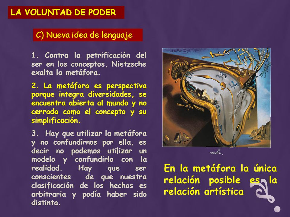 En la metáfora la única relación posible es la relación artística