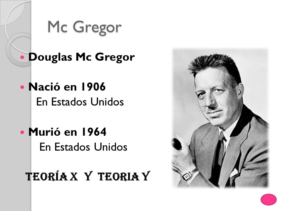 Mc Gregor Douglas Mc Gregor Nació en 1906 En Estados Unidos