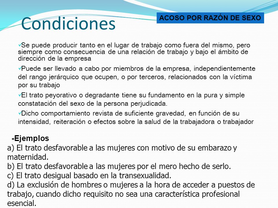 Condiciones -Ejemplos