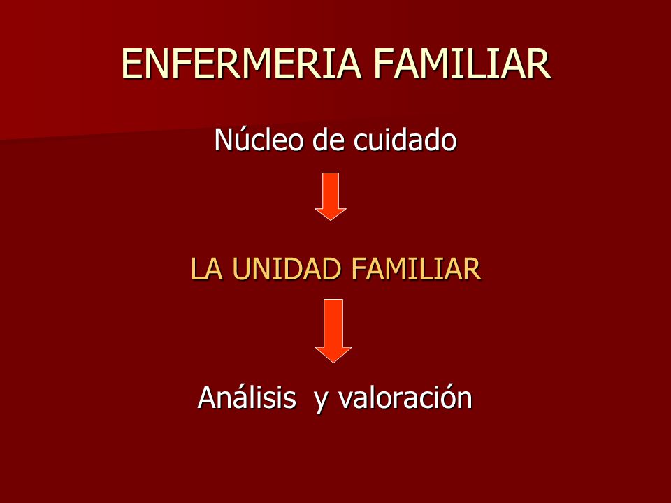 ENFERMERIA FAMILIAR Núcleo de cuidado LA UNIDAD FAMILIAR