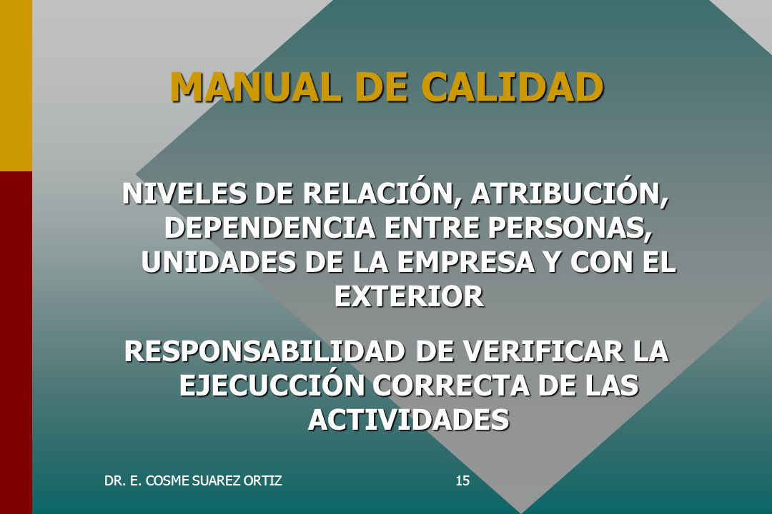 RESPONSABILIDAD DE VERIFICAR LA EJECUCCIÓN CORRECTA DE LAS ACTIVIDADES