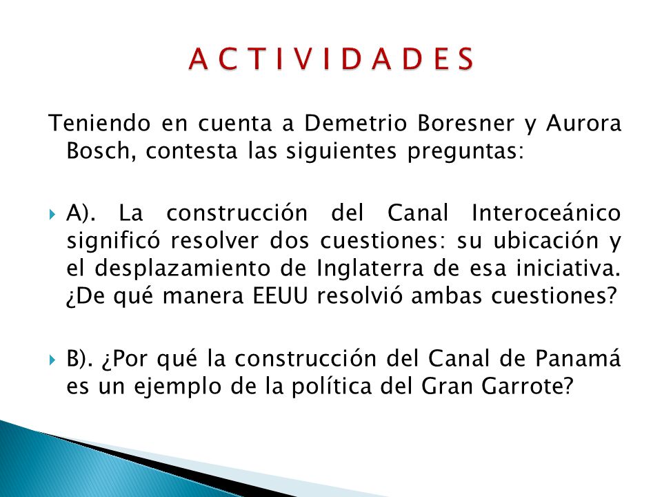 A C T I V I D A D E S Teniendo en cuenta a Demetrio Boresner y Aurora Bosch, contesta las siguientes preguntas: