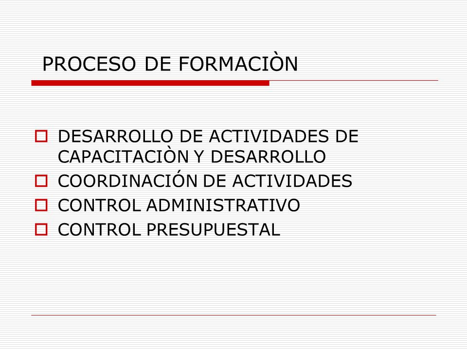 PROCESO DE FORMACIÒN DESARROLLO DE ACTIVIDADES DE CAPACITACIÒN Y DESARROLLO. COORDINACIÓN DE ACTIVIDADES.