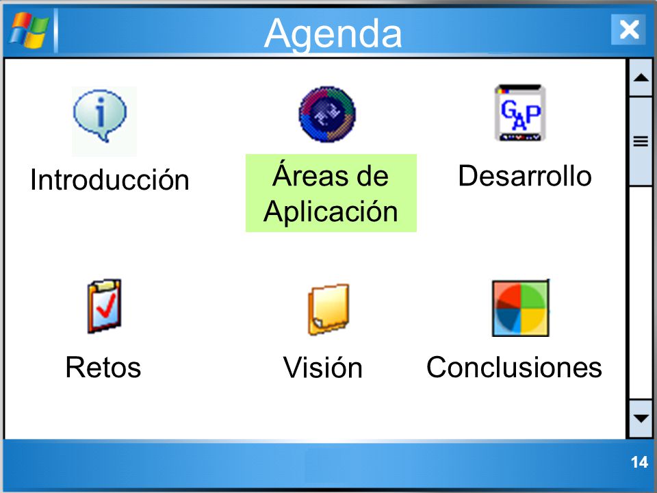 Agenda Introducción Áreas de Aplicación Desarrollo Retos Visión