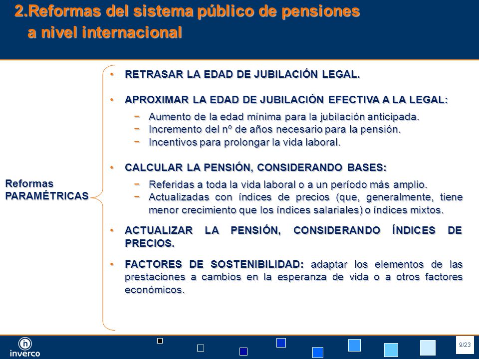 2.Reformas del sistema público de pensiones a nivel internacional