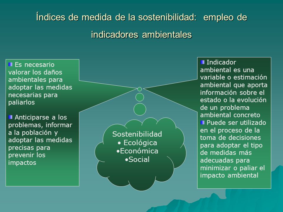Índices de medida de la sostenibilidad: empleo de indicadores ambientales