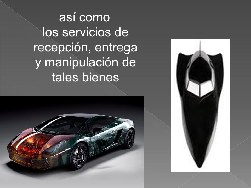 así como los servicios de recepción, entrega y manipulación de tales bienes