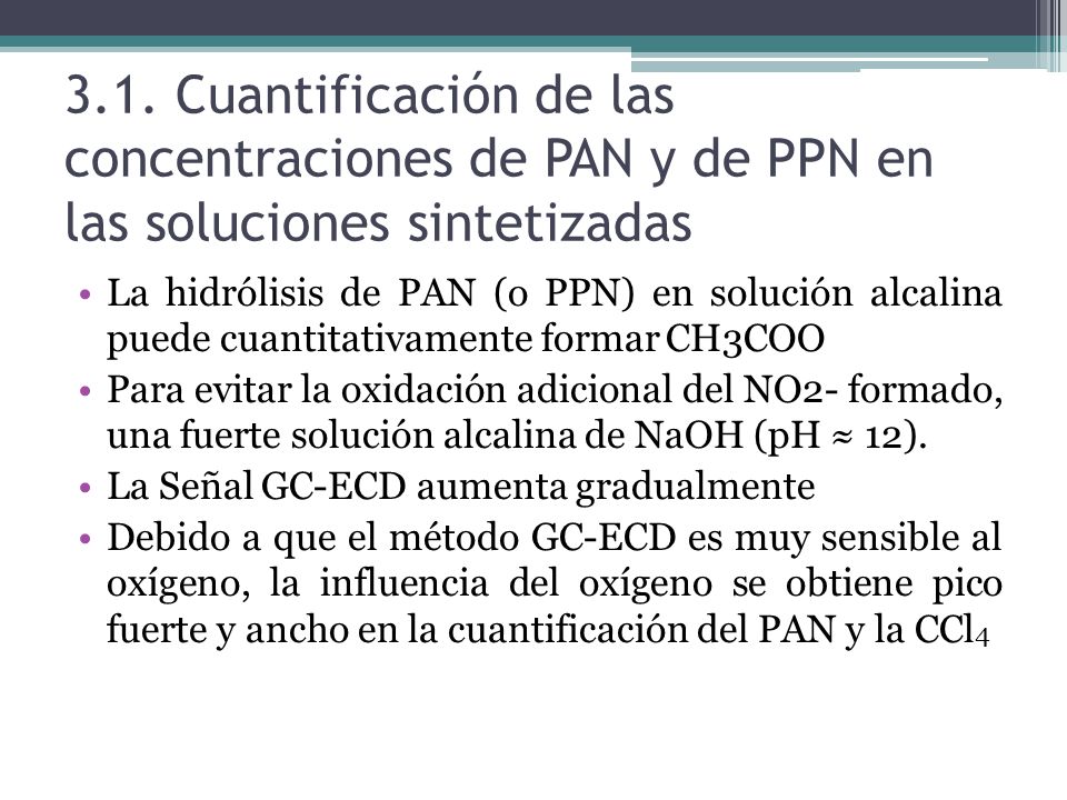 3.1. Cuantificación de las concentraciones de PAN y de PPN en las soluciones sintetizadas