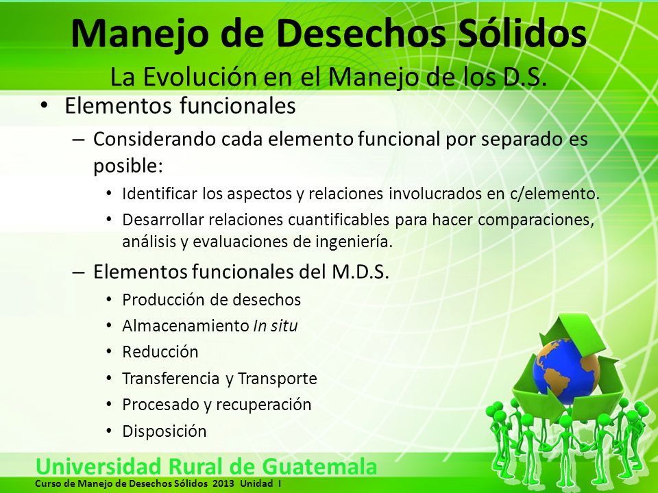 Manejo de Desechos Sólidos La Evolución en el Manejo de los D.S.