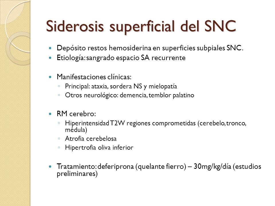 Siderosis superficial del SNC