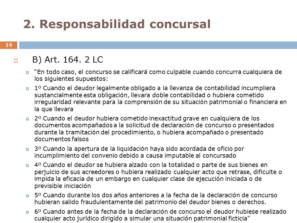 2. Responsabilidad concursal