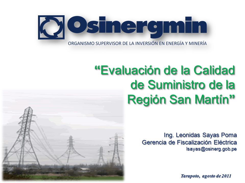 Evaluación de la Calidad de Suministro de la Región San Martín