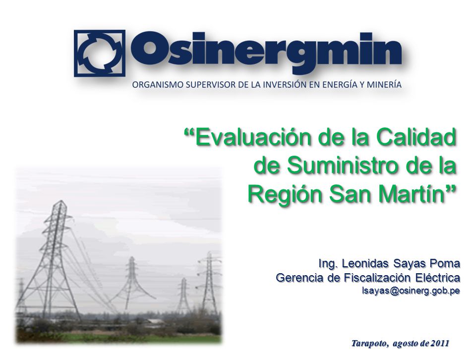 Evaluación de la Calidad de Suministro de la Región San Martín