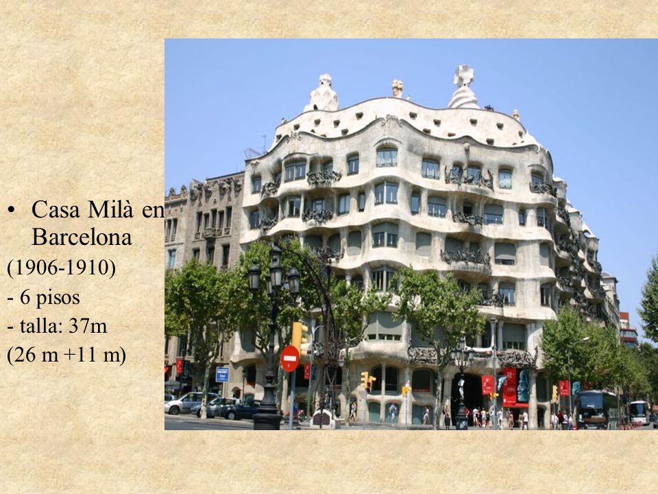 Casa Milà en Barcelona ( ) - 6 pisos - talla: 37m (26 m +11 m)