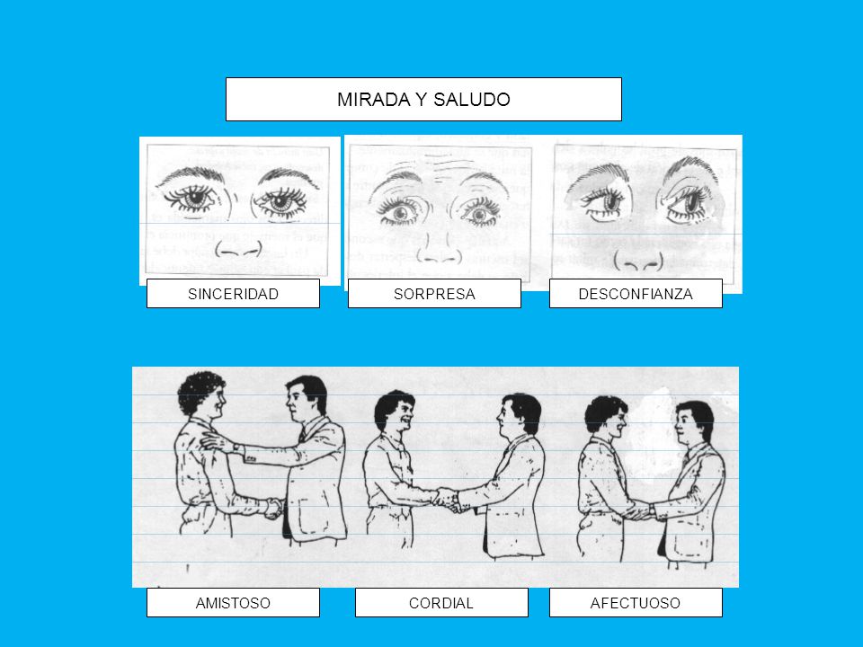 MIRADA Y SALUDO SINCERIDAD SORPRESA DESCONFIANZA AMISTOSO CORDIAL