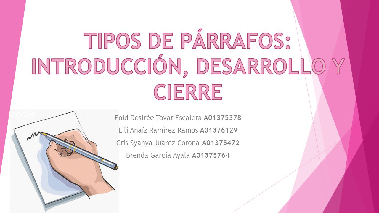 TIPOS DE PÁRRAFOS: INTRODUCCIÓN, DESARROLLO Y CIERRE