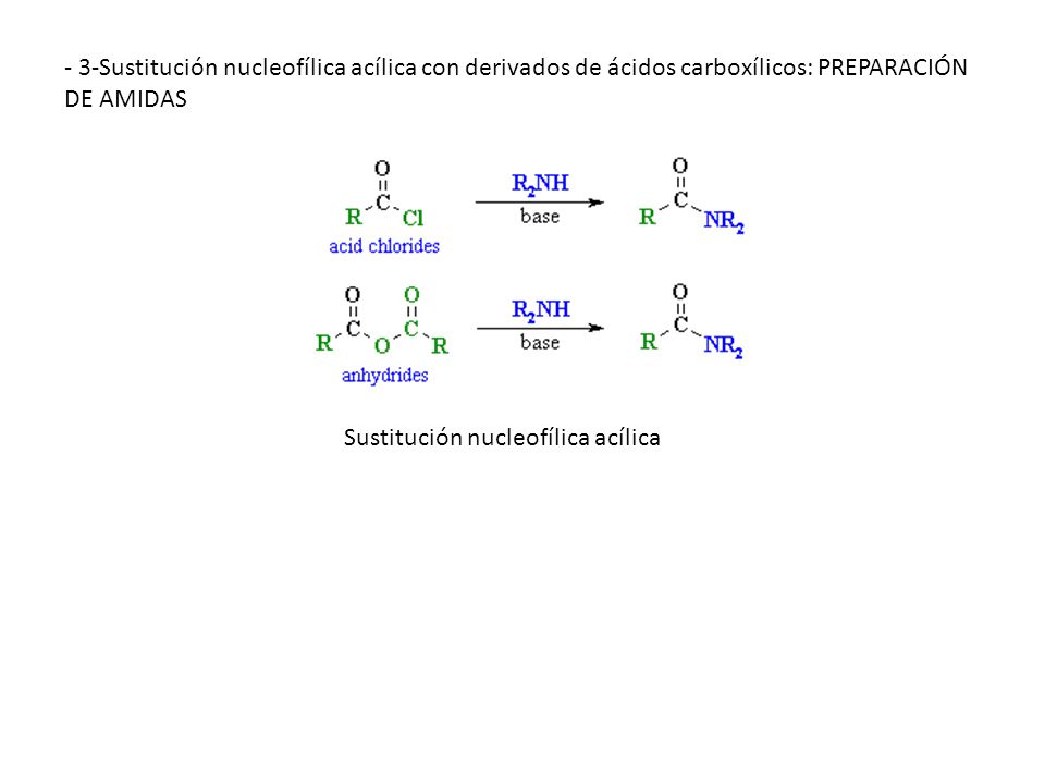 - 3-Sustitución nucleofílica acílica con derivados de ácidos carboxílicos: PREPARACIÓN DE AMIDAS