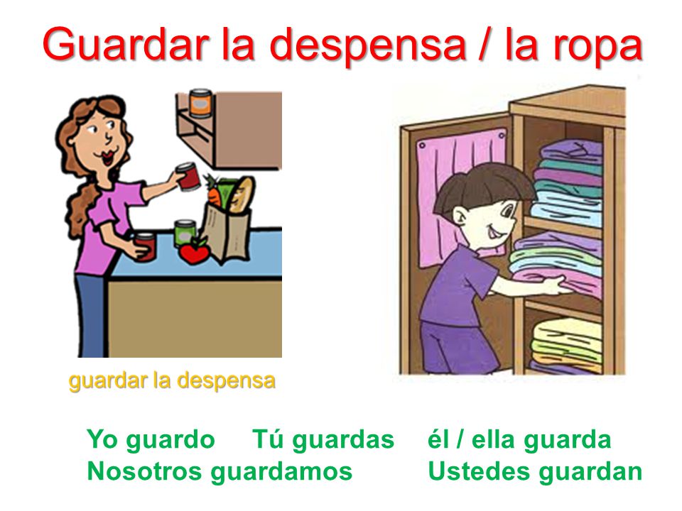 Guardar la despensa / la ropa