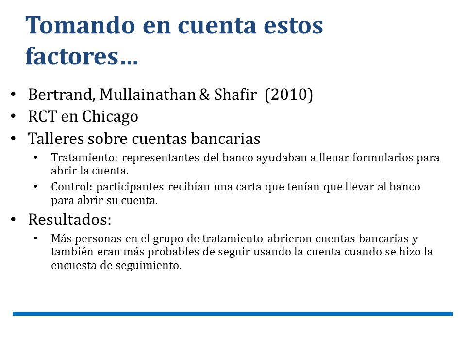 Tomando en cuenta estos factores…