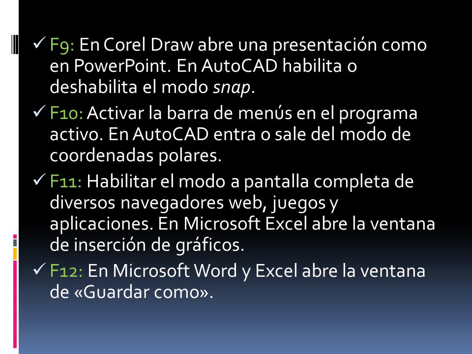F9: En Corel Draw abre una presentación como en PowerPoint