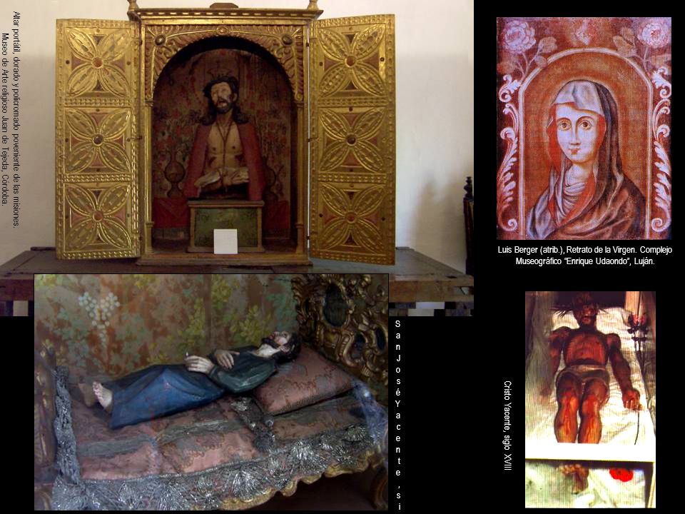 Altar portátil, dorado y policromado poveniente de las misiones