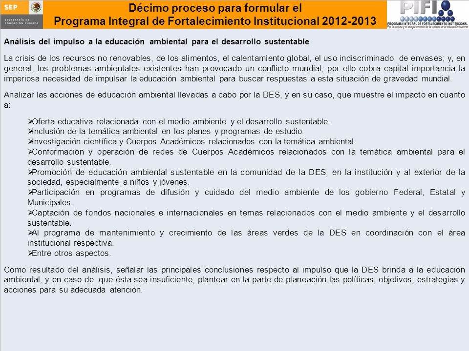 Análisis del impulso a la educación ambiental para el desarrollo sustentable