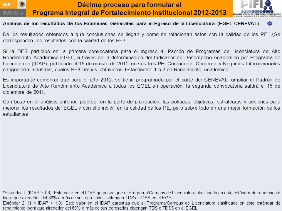 Análisis de los resultados de los Exámenes Generales para el Egreso de la Licenciatura (EGEL-CENEVAL).